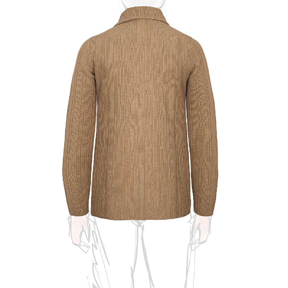 Rubinacci Cardigan doppio petto cashmere rhum In Vendita