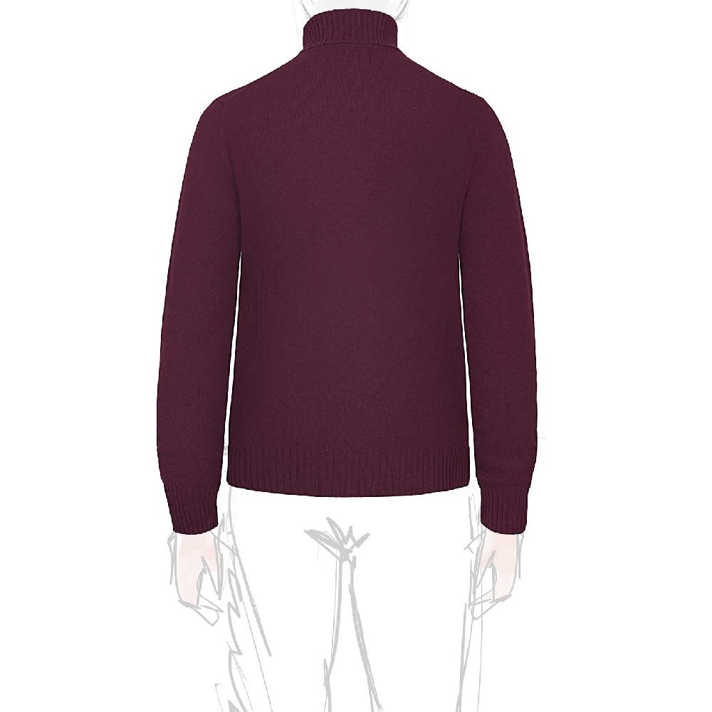 Rubinacci Collo alto in cashmere vino Vendita Calda