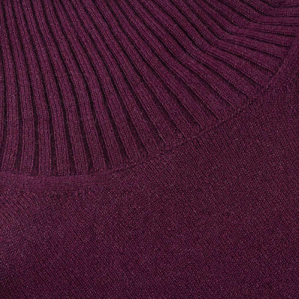 Rubinacci Collo alto in cashmere vino Vendita Calda