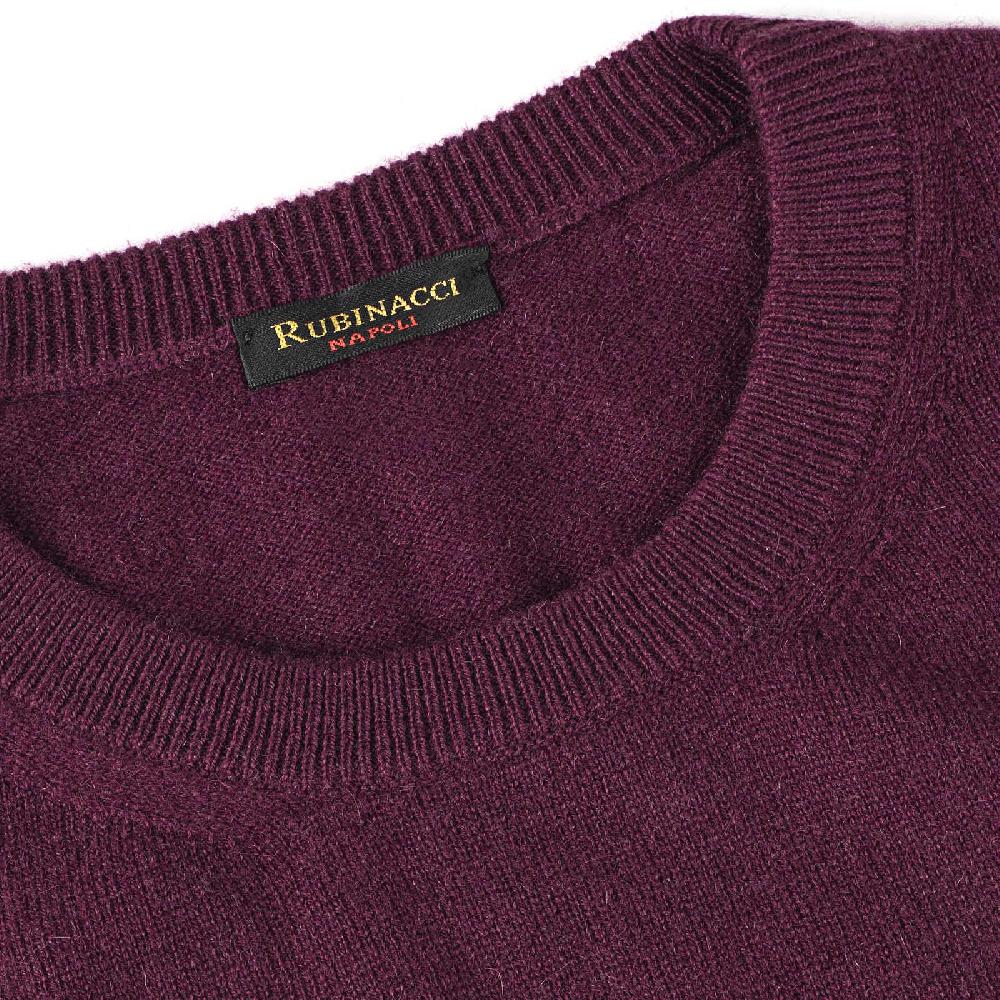 Rubinacci Girocollo in cashmere vino Saldi Di Fabbrica