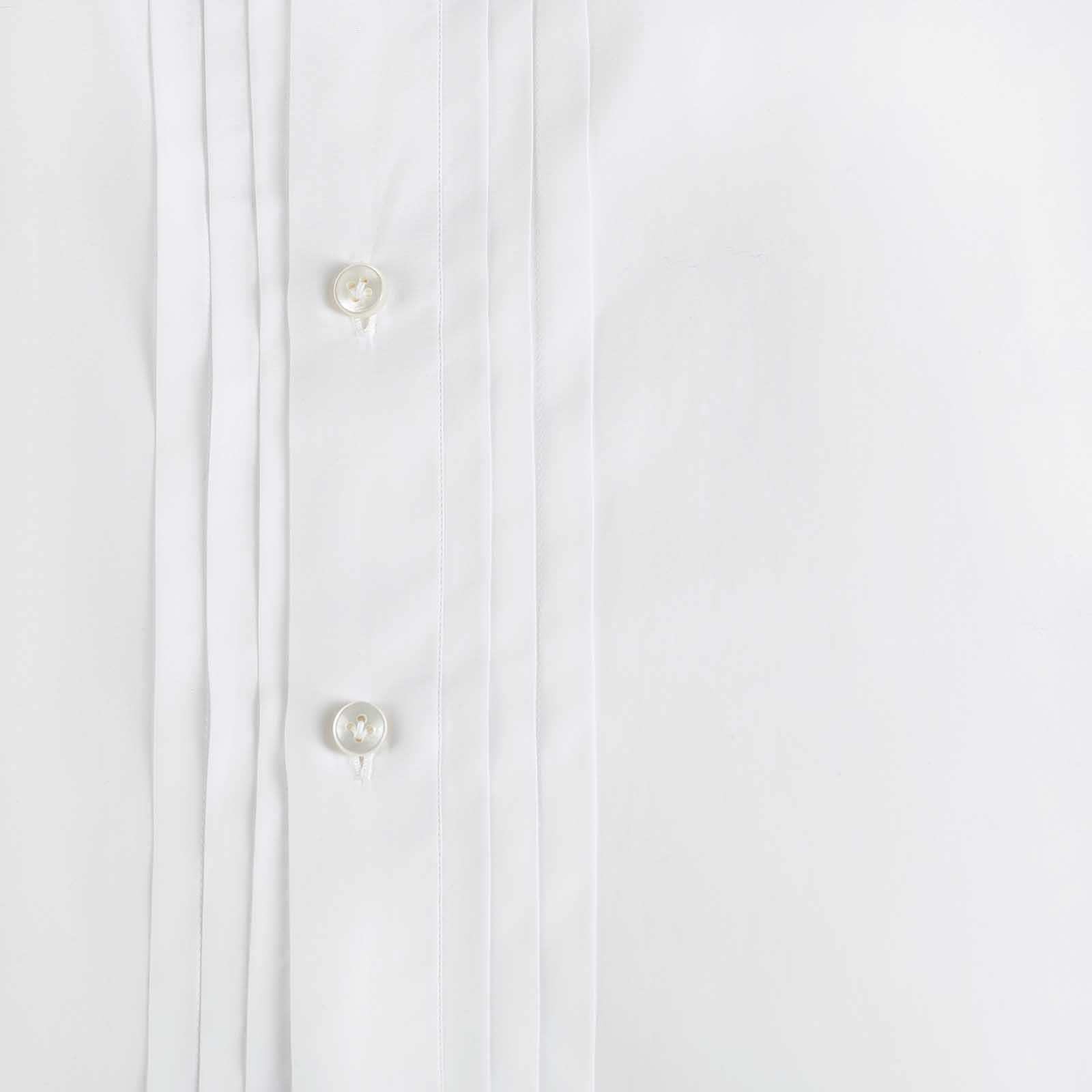 Rubinacci Camicia da smoking in cotone bianca con plisse' 2025