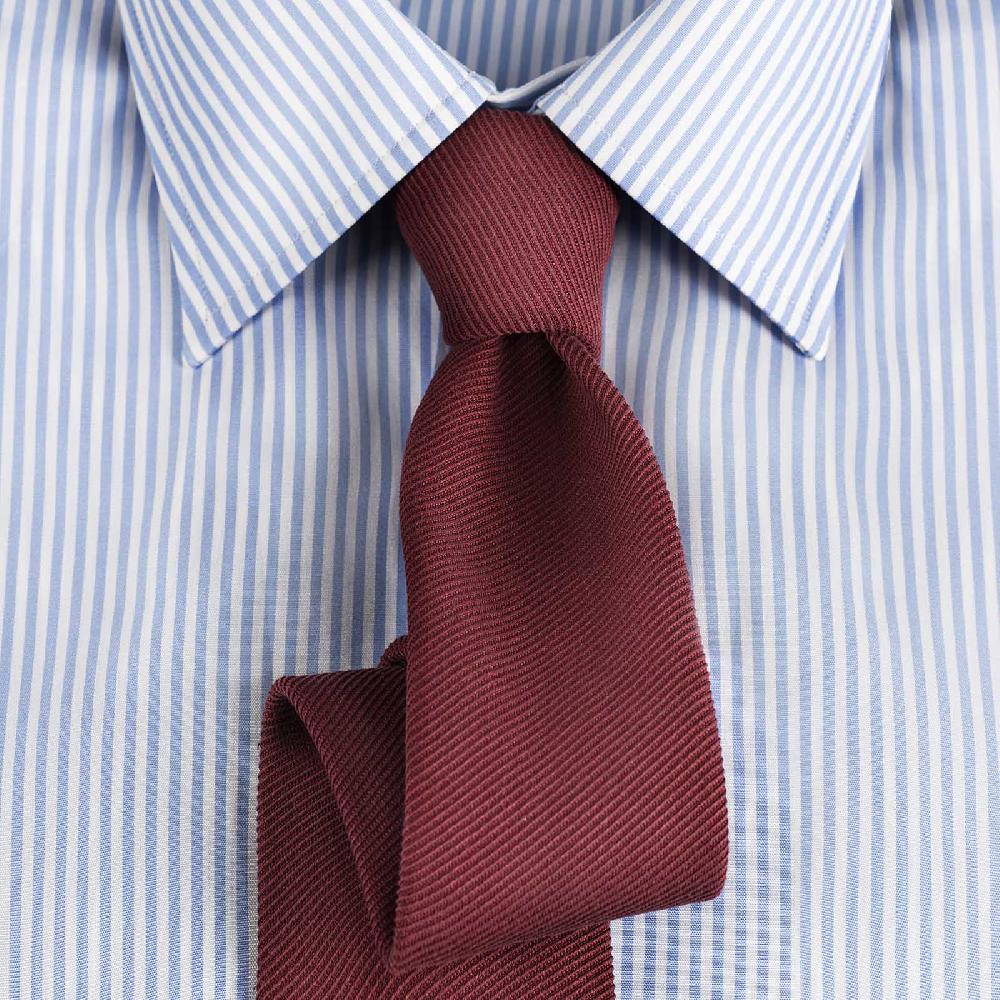 Rubinacci Camicia in cotone rigato bianco e celeste 2025