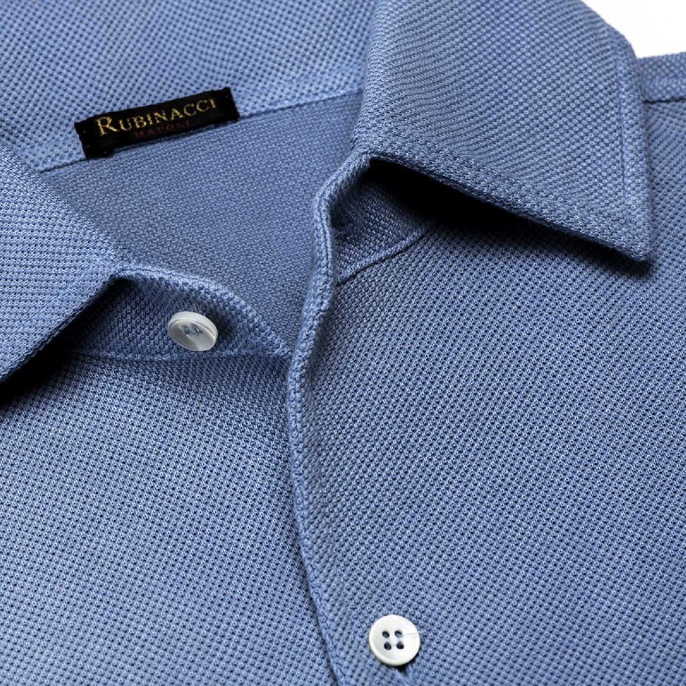 Rubinacci Camicia in piquet jeans Pezzi Unici