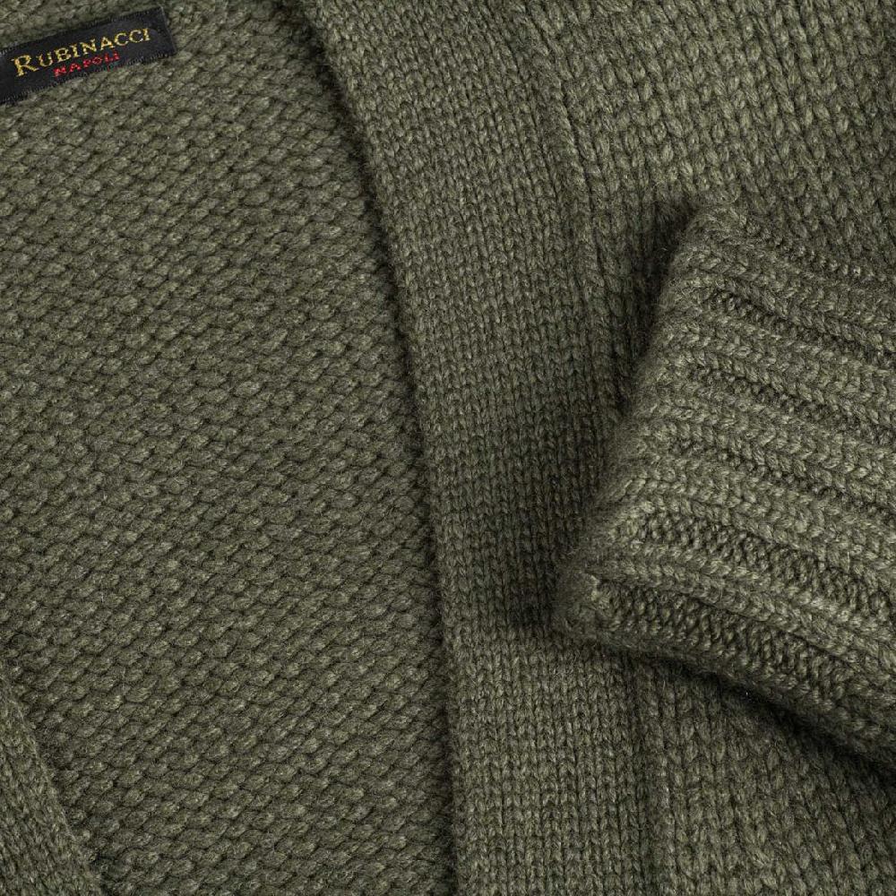 Rubinacci Cardigan cashmere verde oliva Prezzo Ridotto