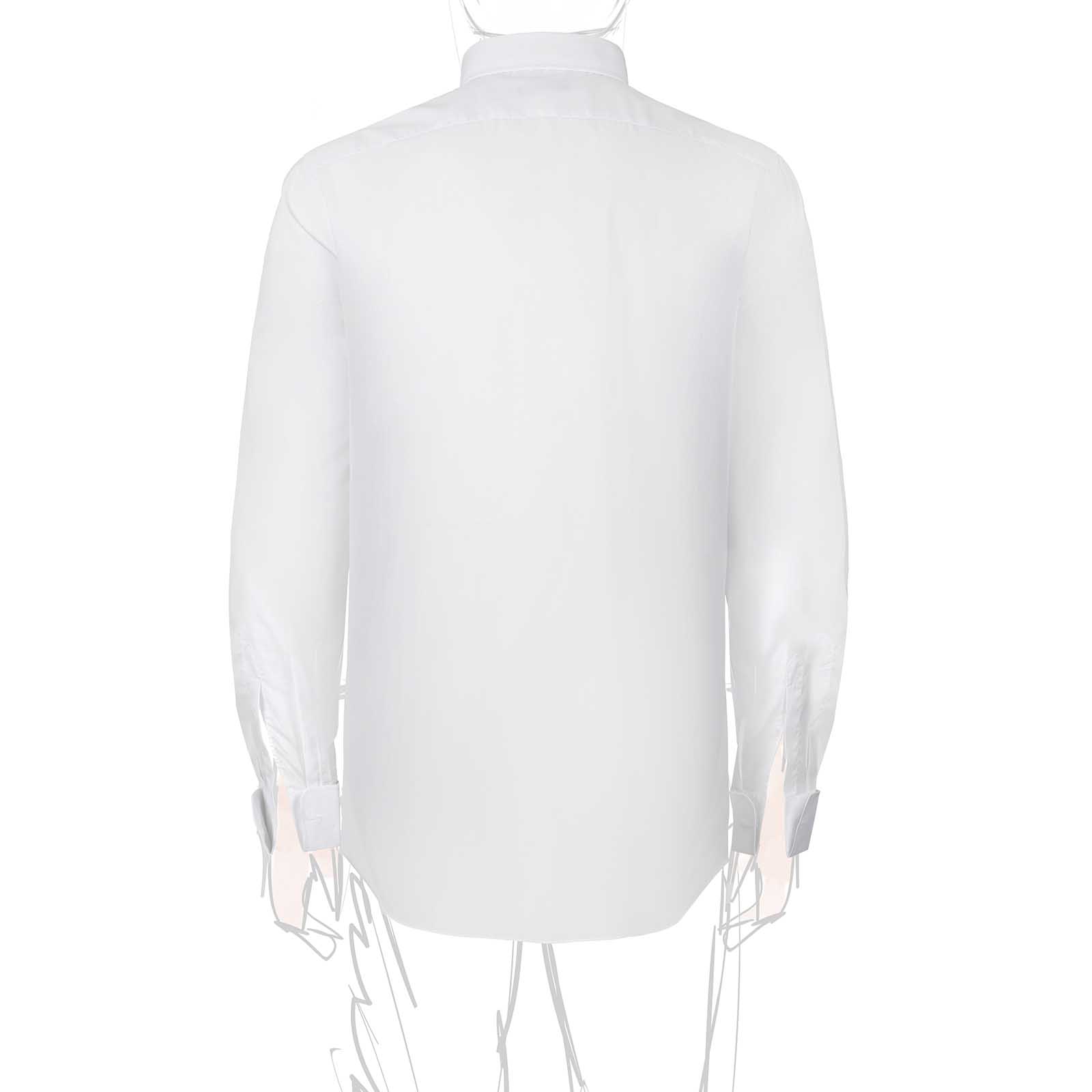 Rubinacci Camicia in cotone bianca polsi gemelli Novità