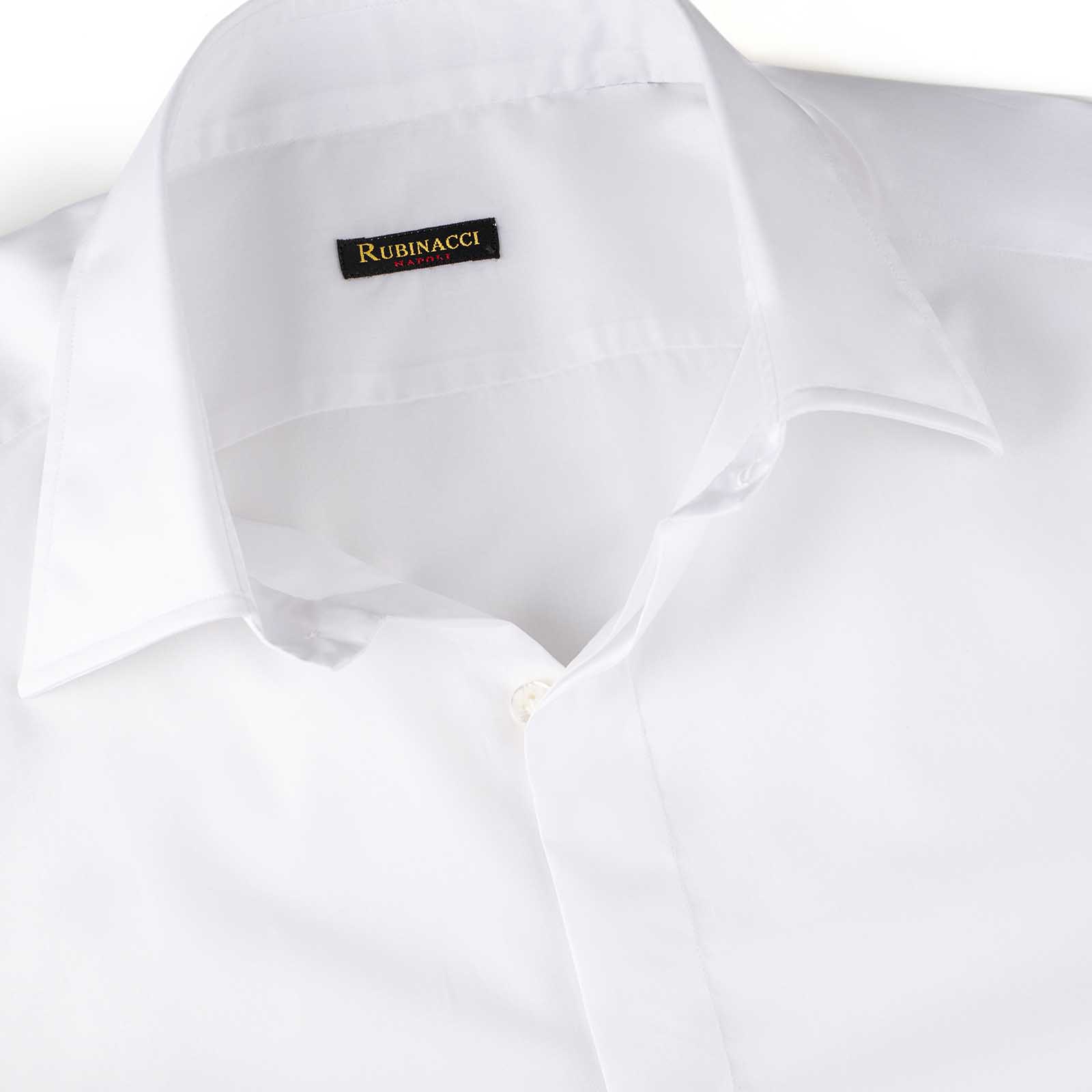 Rubinacci Camicia in cotone bianca polsi gemelli Novità