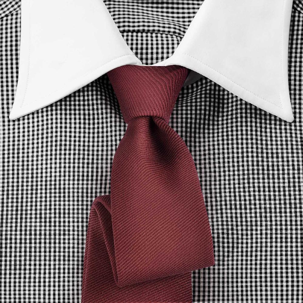 Rubinacci Camicia con collo bianco quadretto nero Offerta