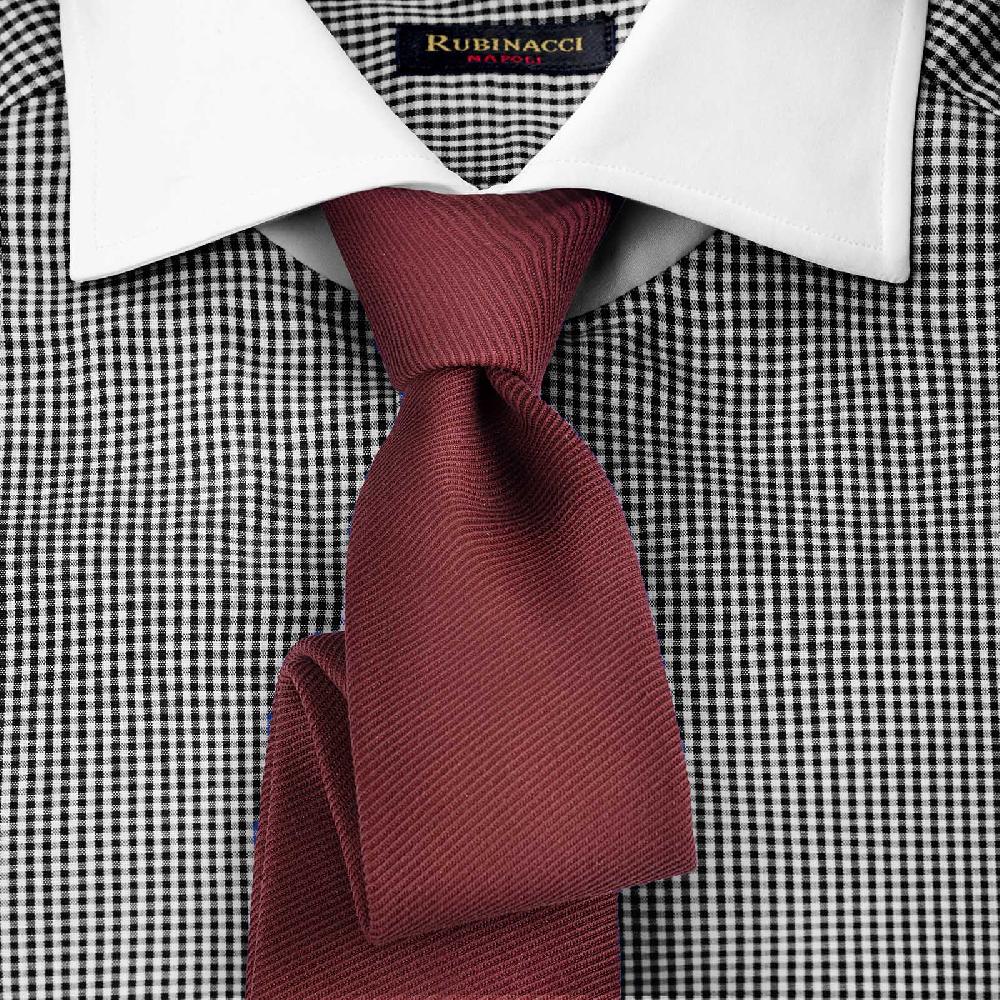 Rubinacci Camicia con collo bianco quadretto nero Offerte