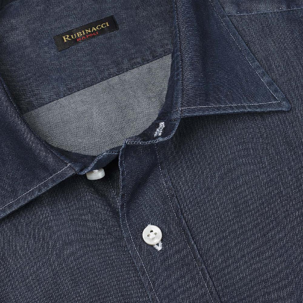 Rubinacci Camicia jeans blu scuro Hotsell