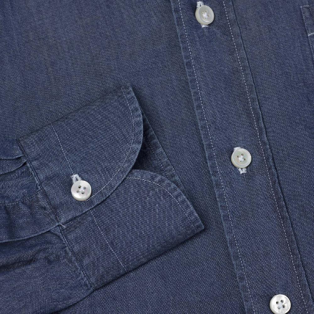 Rubinacci Camicia jeans blu Vendita Calda