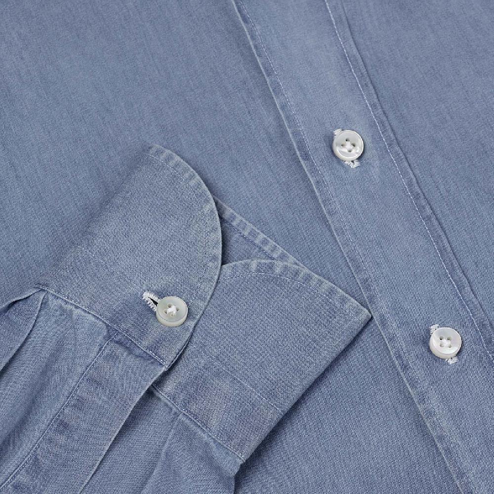 Rubinacci Camicia jeans chiaro Vendita Economica