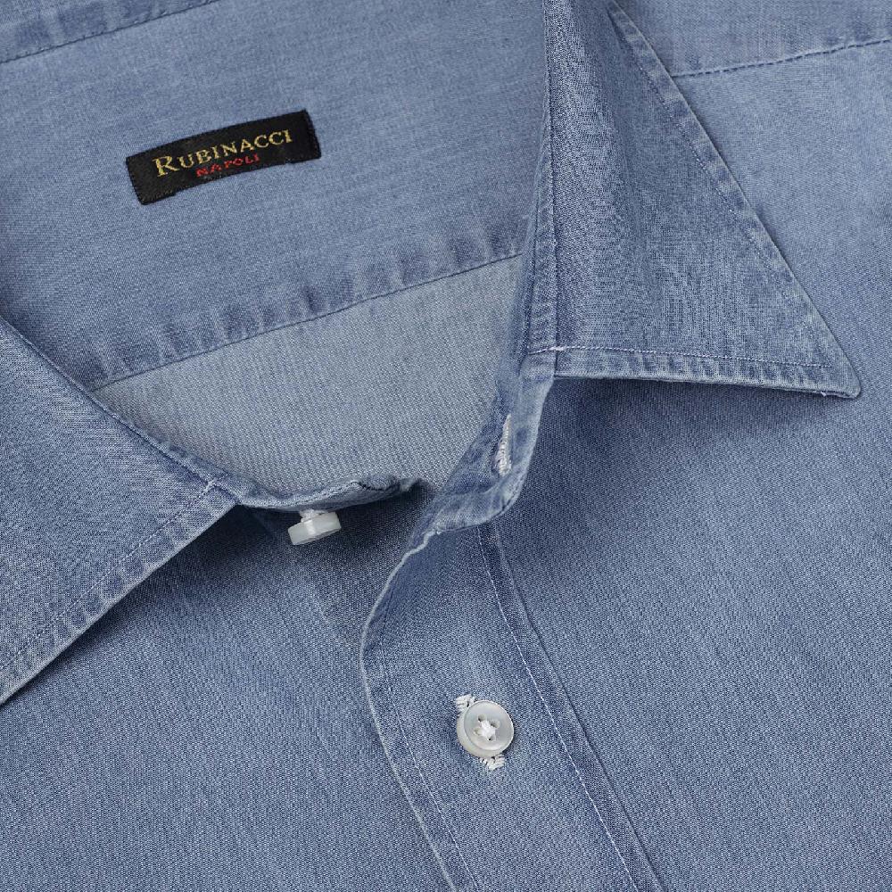 Rubinacci Camicia jeans chiaro Vendita Economica