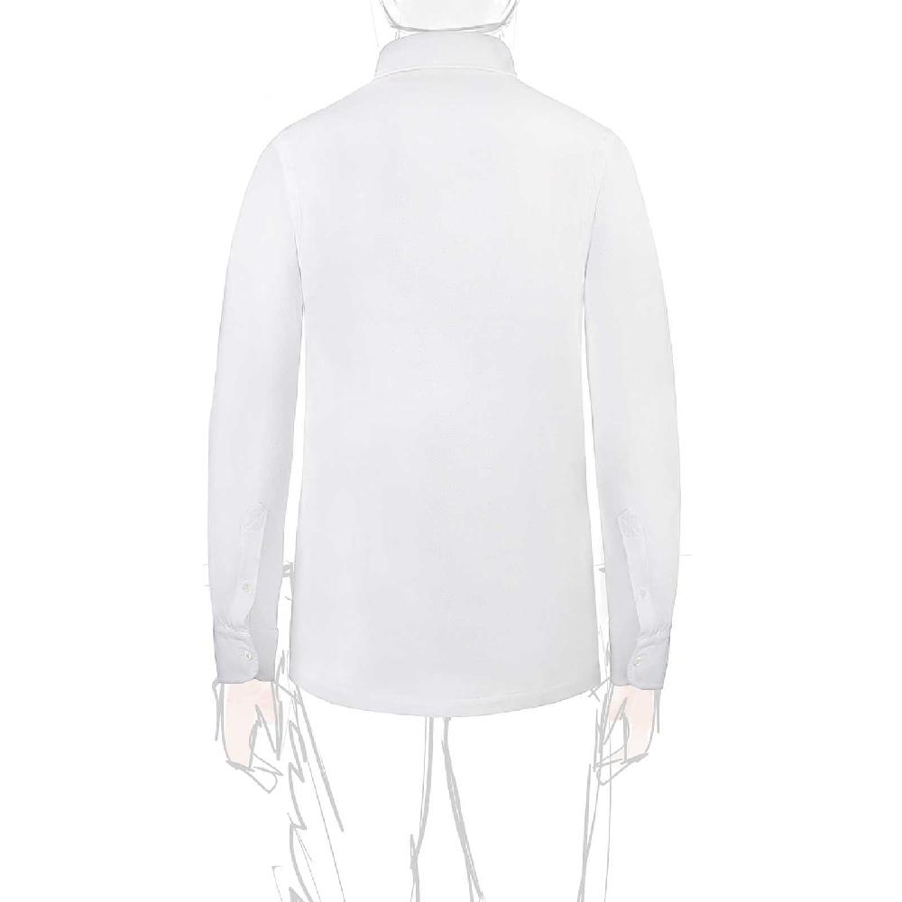 Rubinacci Camicia in piquet bianca Saldi Di Fabbrica
