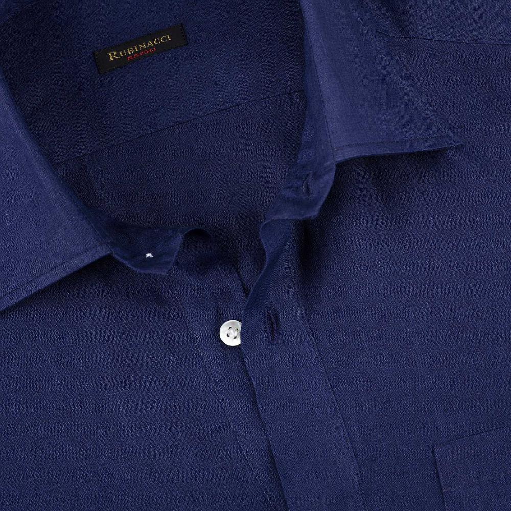 Rubinacci Polo in lino bluette Italy
