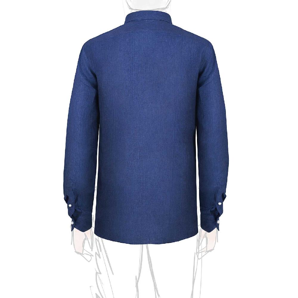 Rubinacci Camicia jeans in lino Italia