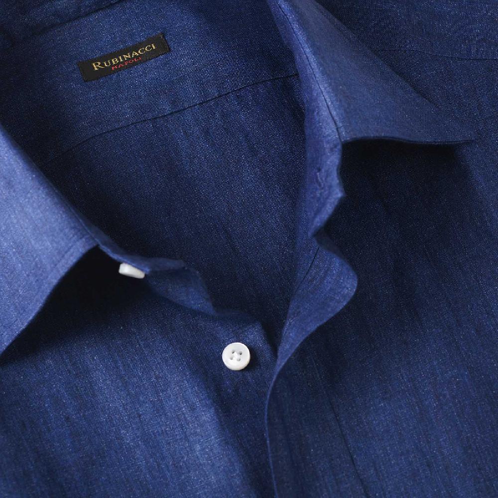 Rubinacci Camicia jeans in lino Italia