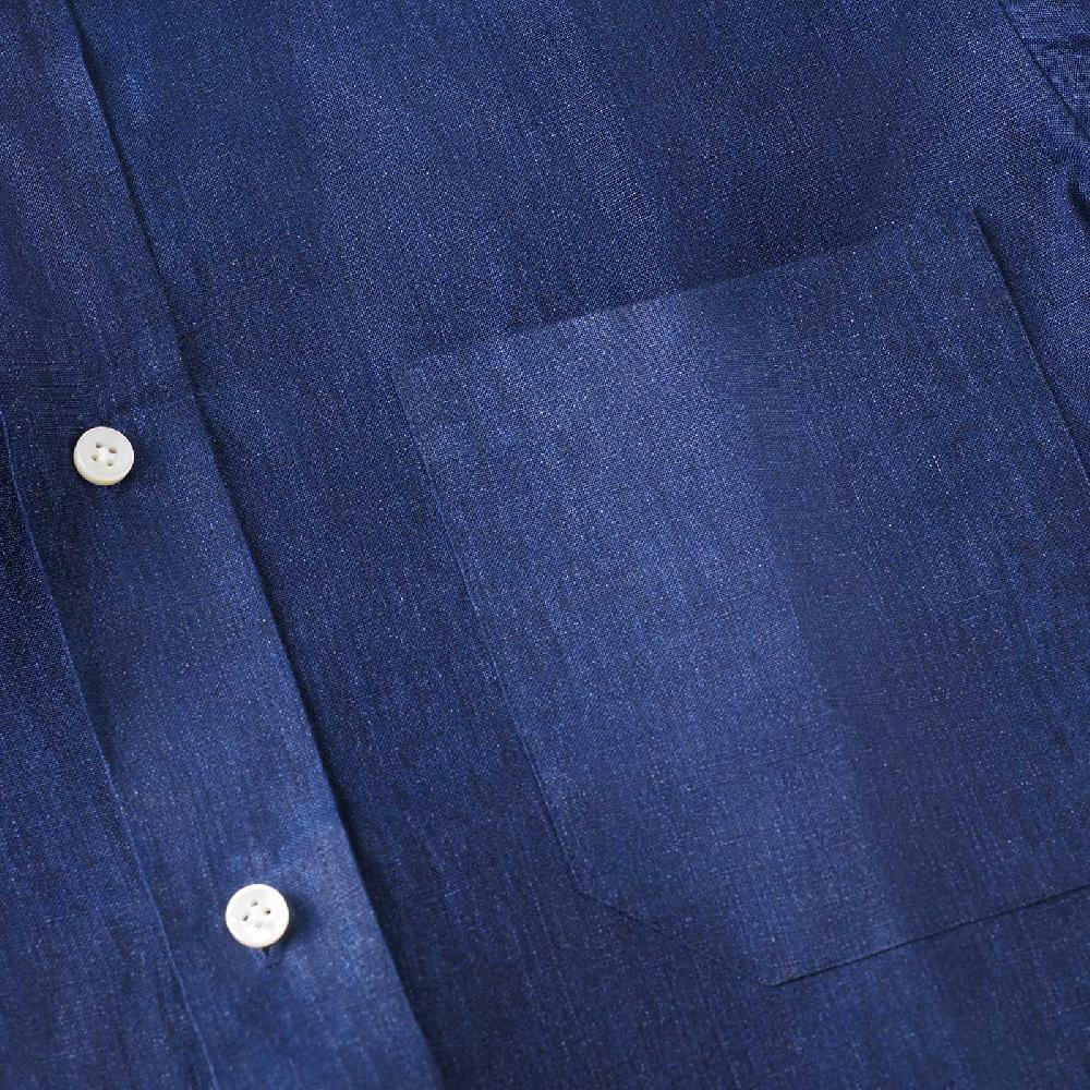 Rubinacci Camicia jeans in lino Italia