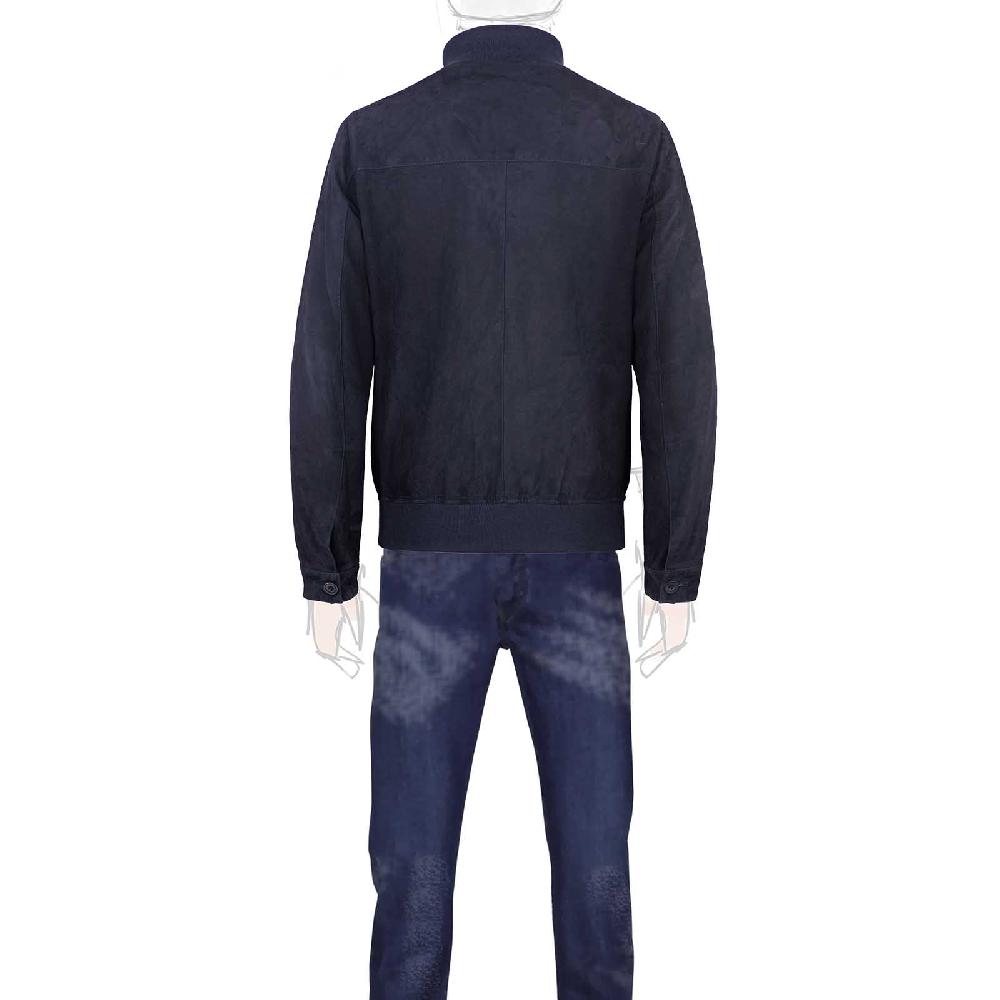 Rubinacci Bomber in camoscio blu 2025