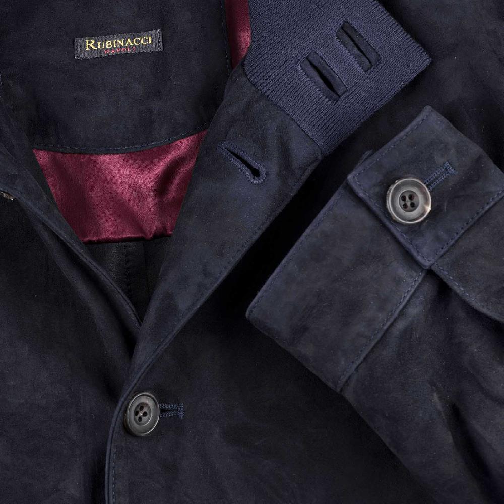 Rubinacci Bomber in camoscio blu 2025