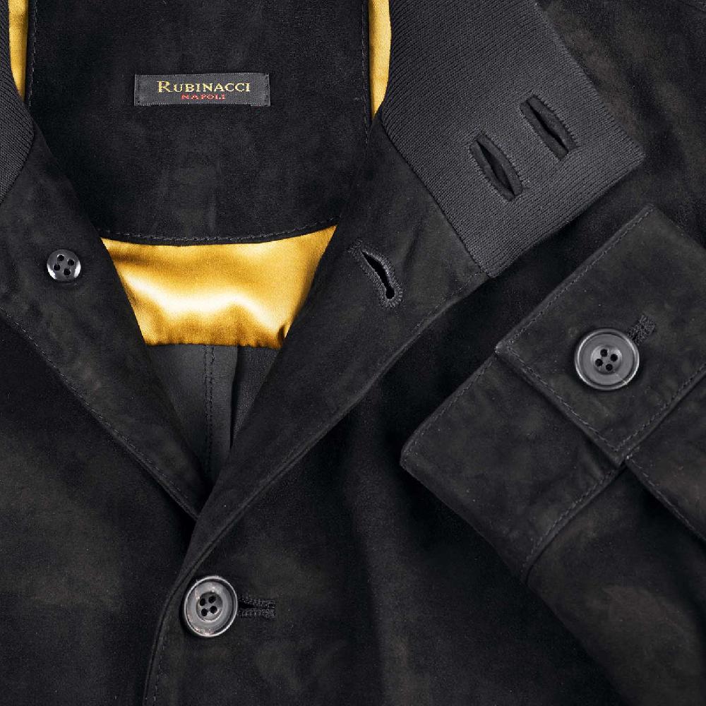 Rubinacci Bomber in camoscio nero Nuovo