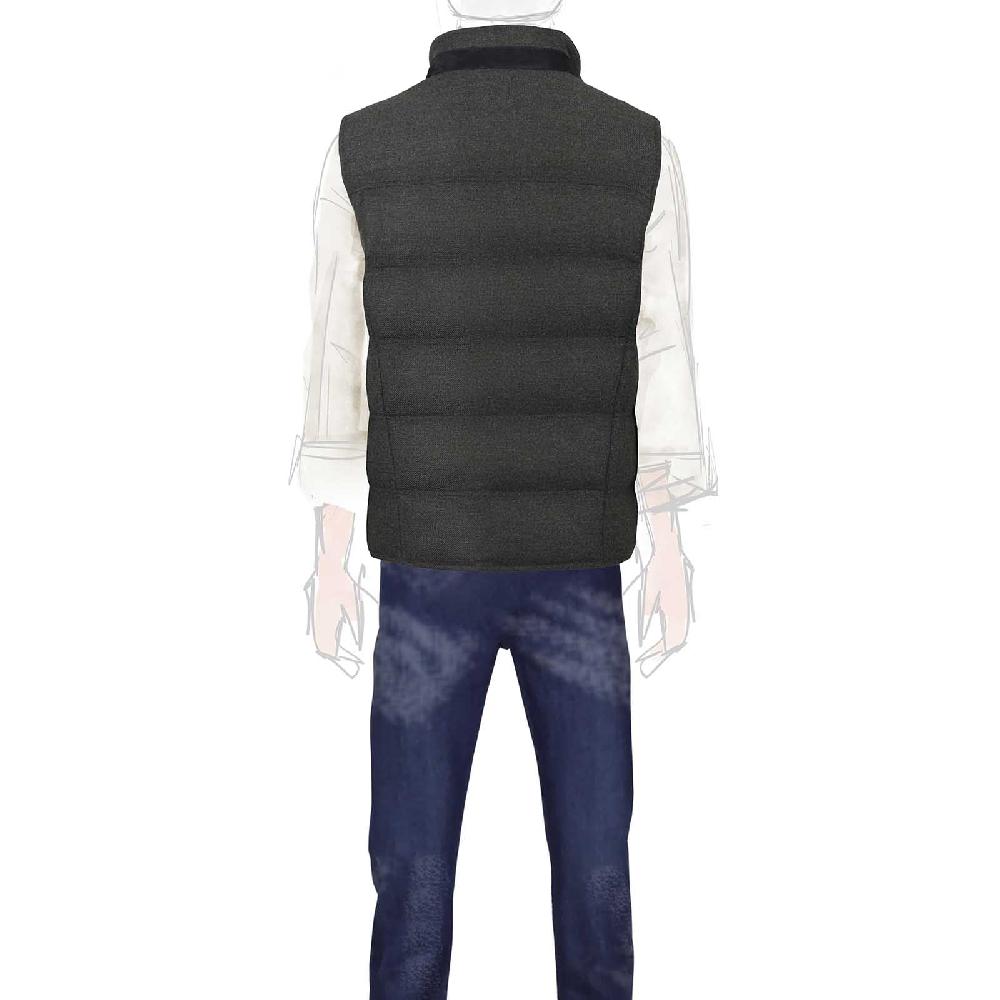Rubinacci Gilet trapuntato lana e cashmere verde Vendita