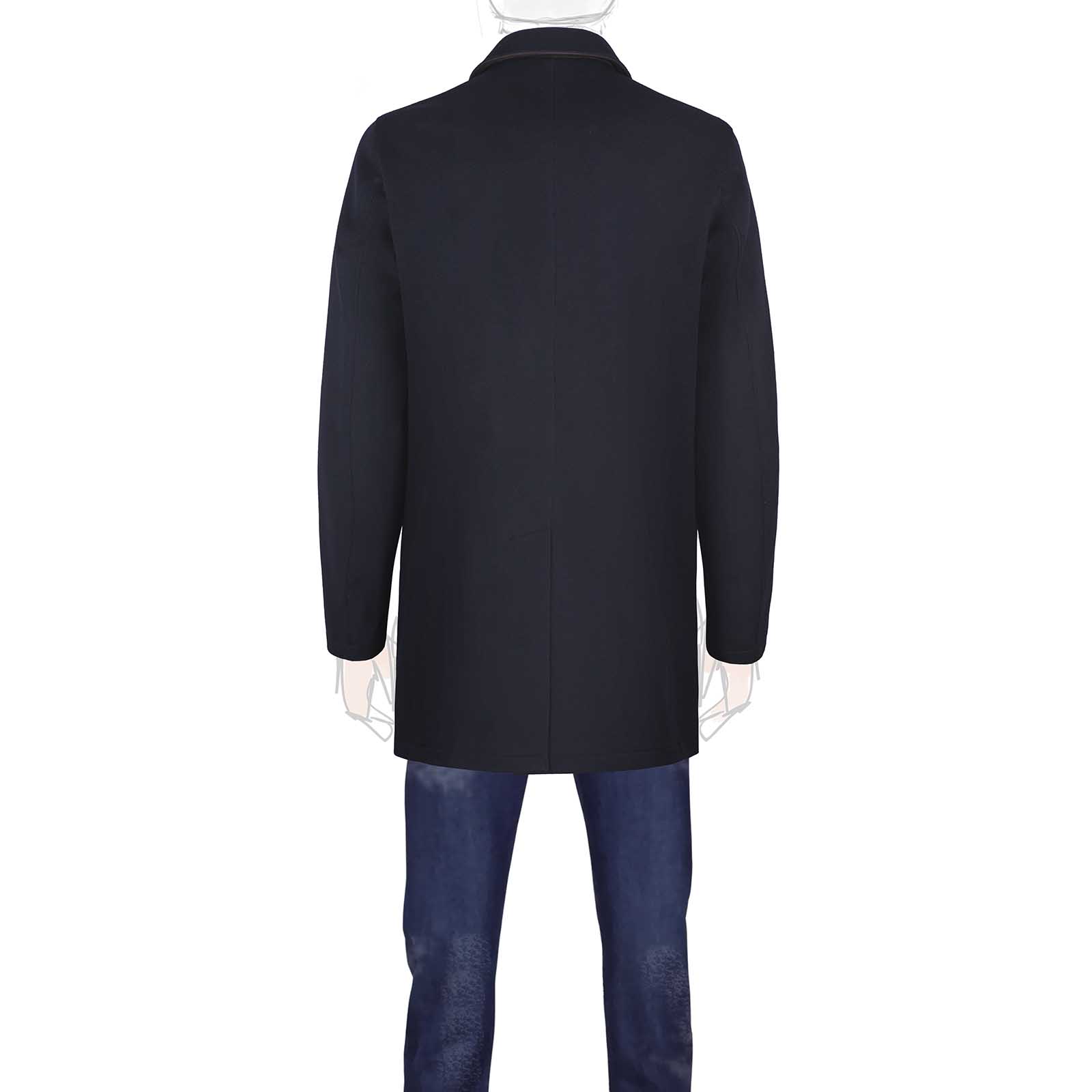 Rubinacci Giaccone in cashmere blu Consegna Veloce