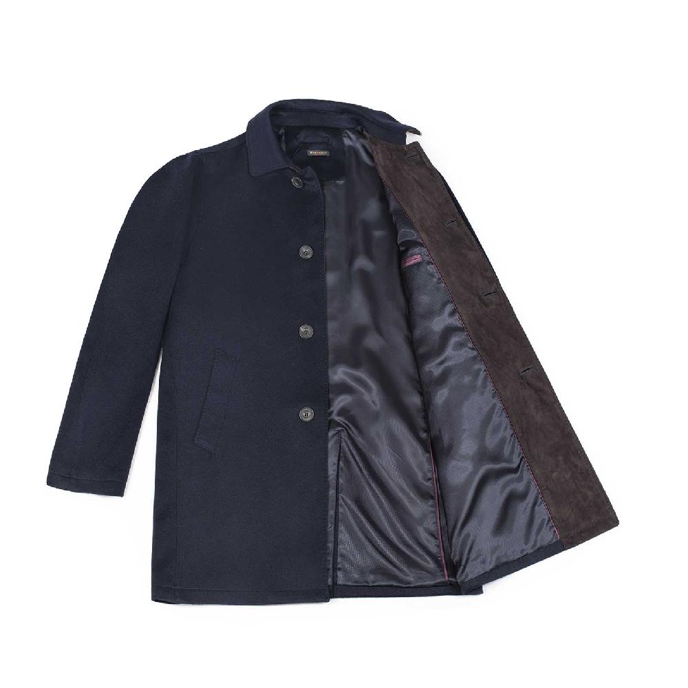 Rubinacci Giaccone in cashmere blu Consegna Veloce