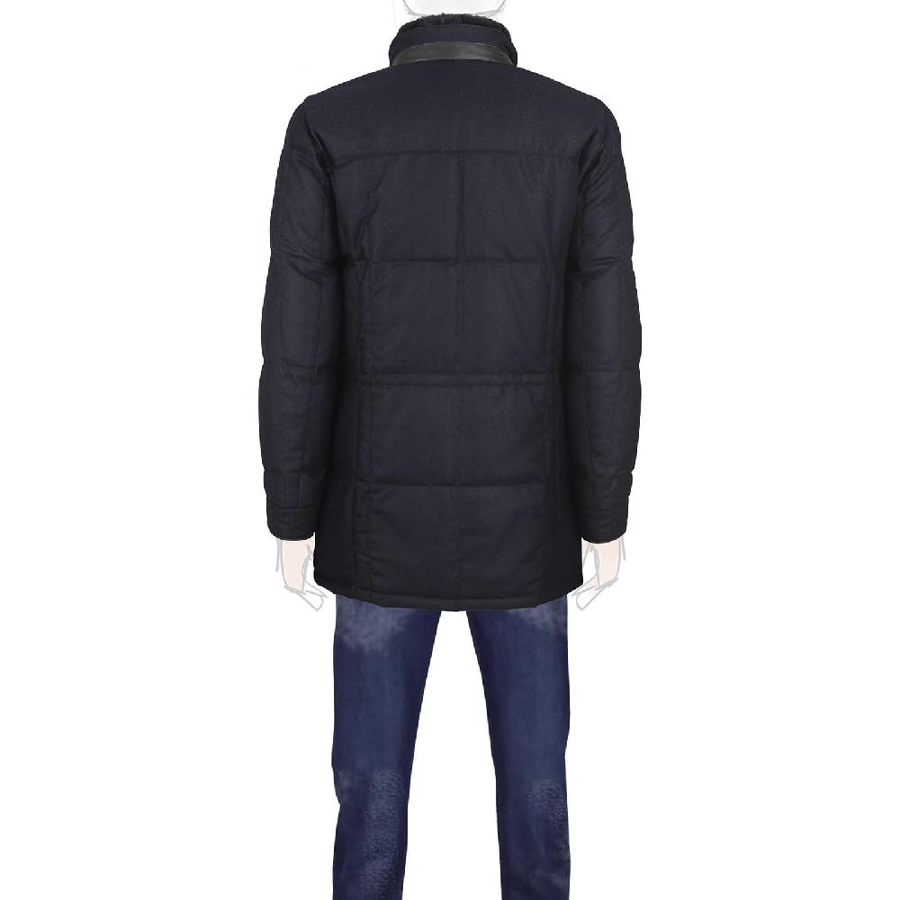 Rubinacci Piumino in lana e cashmere blu Promozione Limitata