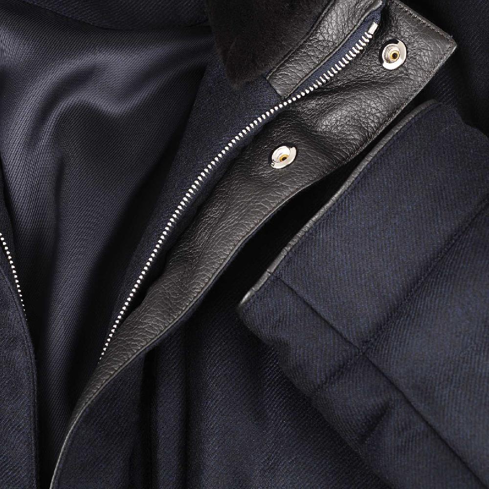 Rubinacci Piumino in lana e cashmere blu Promozione Limitata