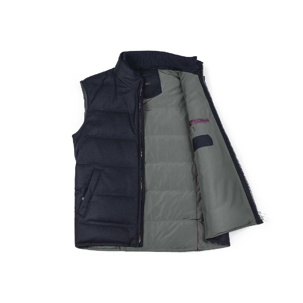 Rubinacci Gilet trapuntato lana e cashmere blu Fino Al -60%