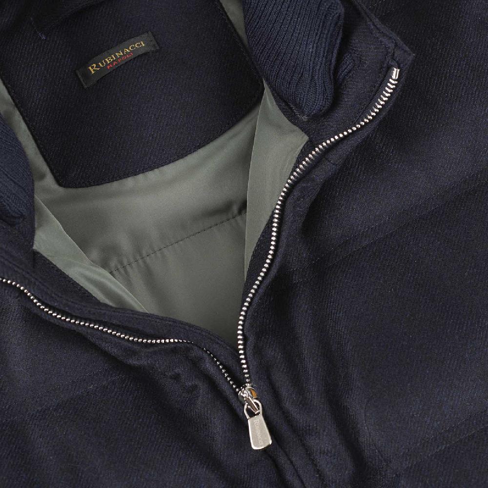 Rubinacci Gilet trapuntato lana e cashmere blu Fino Al -60%
