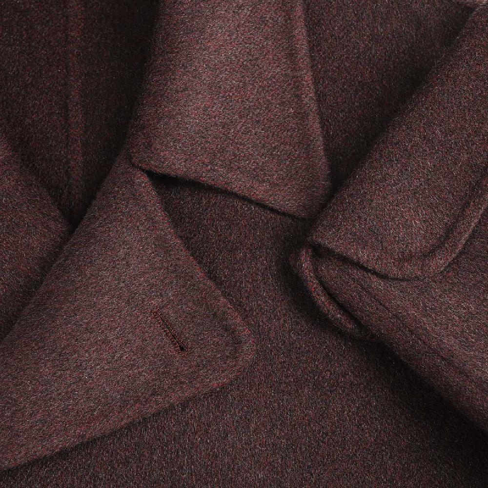 Rubinacci Cappotto doppio petto in cashmere bordeaux Limited Edition Prezzo Ridotto