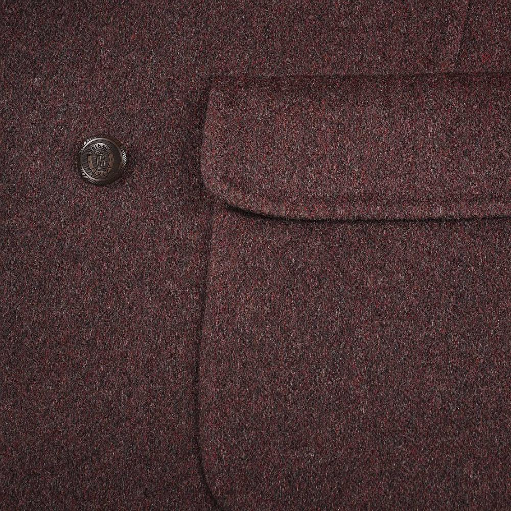 Rubinacci Cappotto doppio petto in cashmere bordeaux Limited Edition Prezzo Ridotto