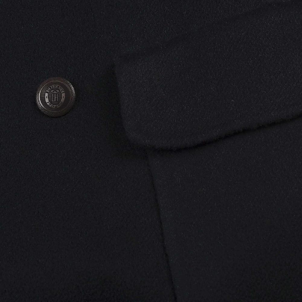 Rubinacci Cappotto doppio petto in cashmere blu Offerta migliore