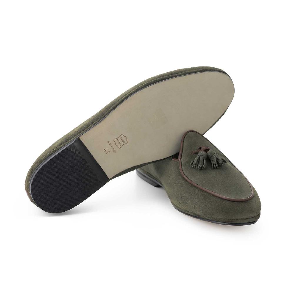 Rubinacci Marphy velour muschio con nappine Offerte esclusive