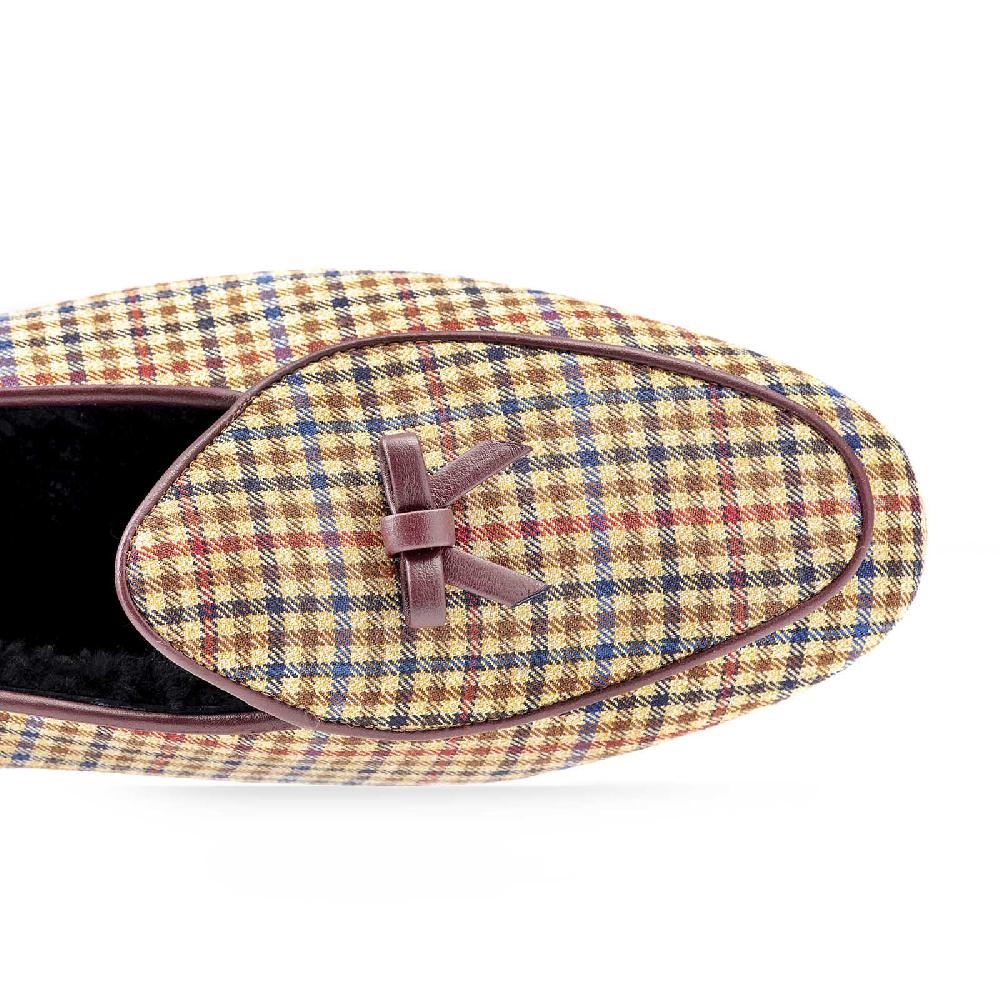 Rubinacci Vintage archive pantofola quadretti marrone Latest stili