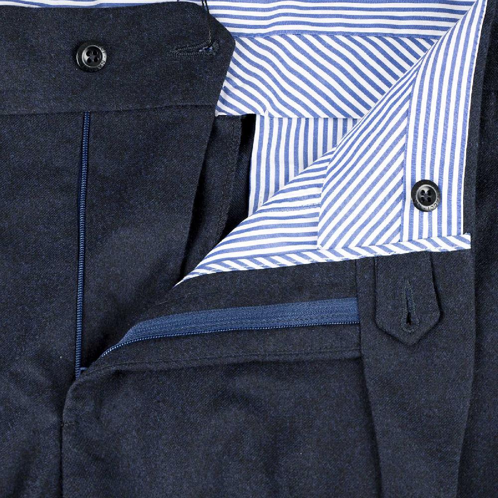 Rubinacci Pantalone genny in flanella blu Black Friday Prezzi