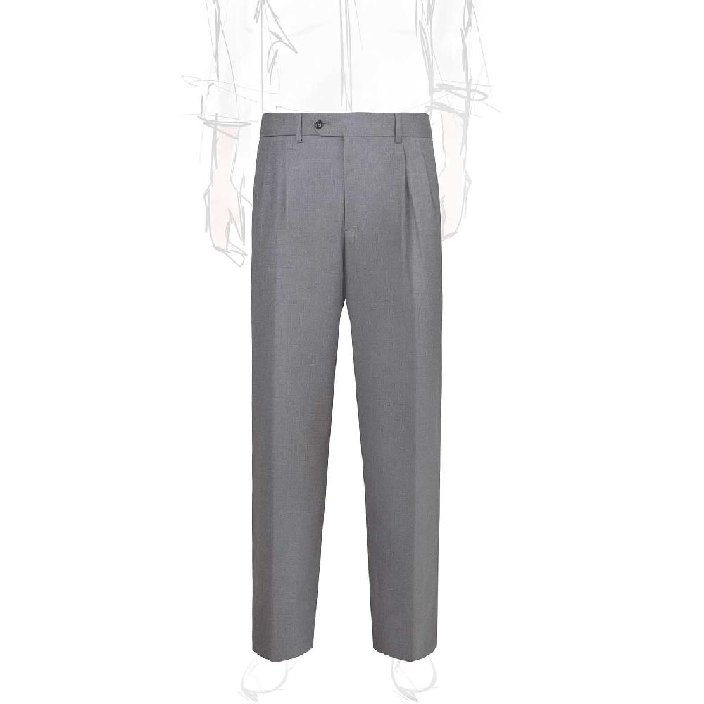 Rubinacci Pantalone 2 pinces in tasmania grigio medio Italia