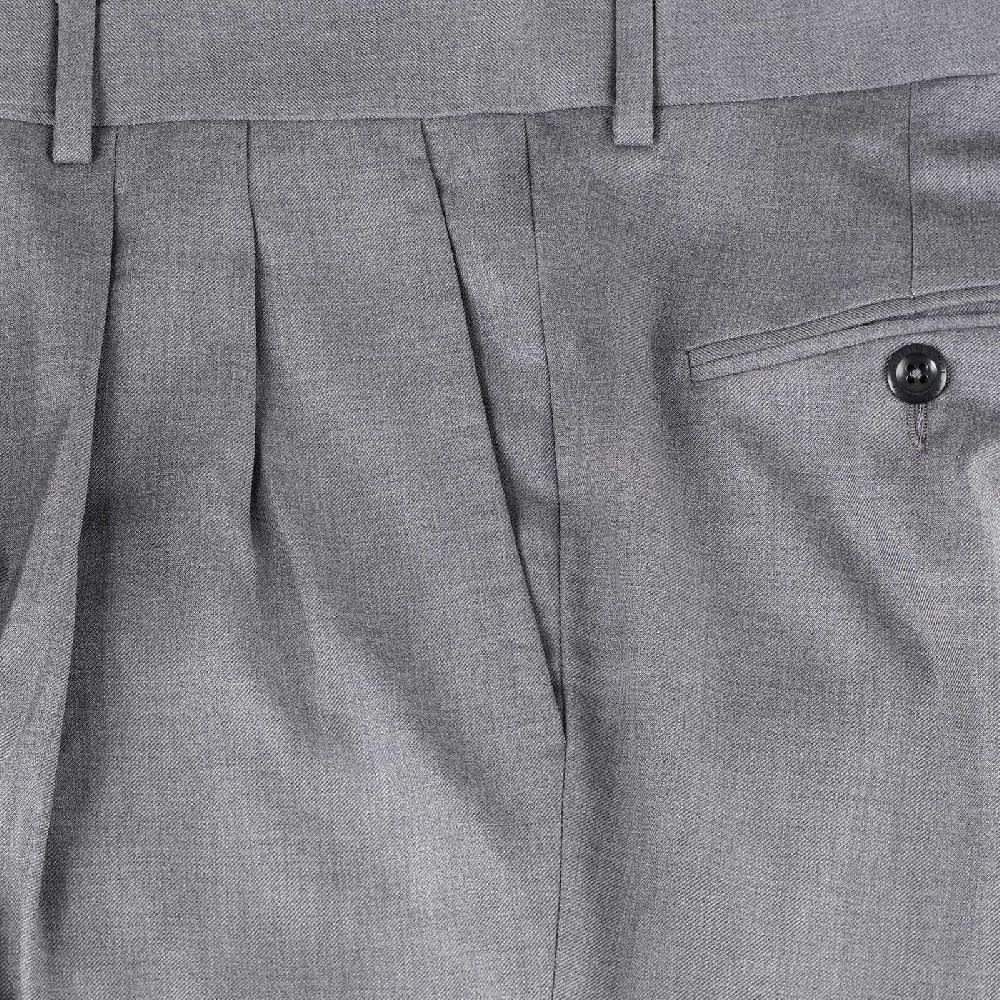 Rubinacci Pantalone 2 pinces in tasmania grigio medio Italia