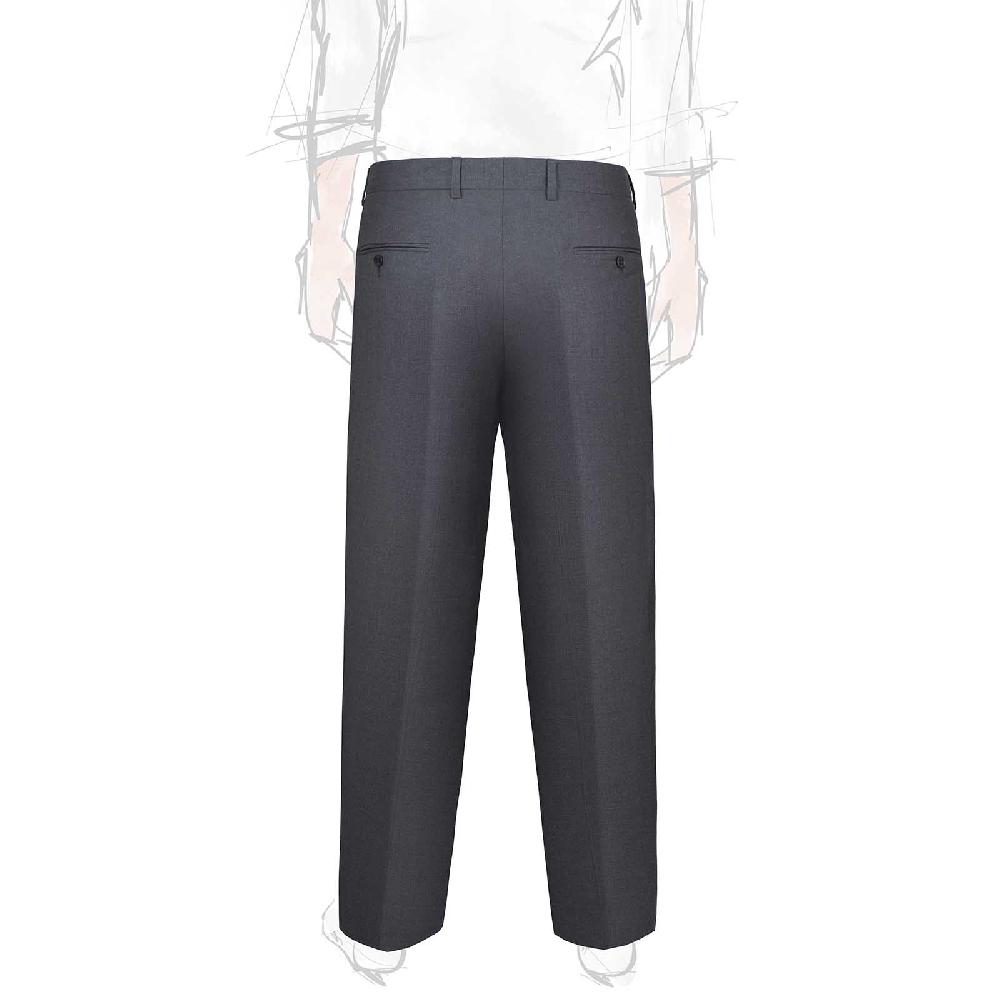 Rubinacci Pantalone 2 pinces in tasmania grigio scuro In Linea