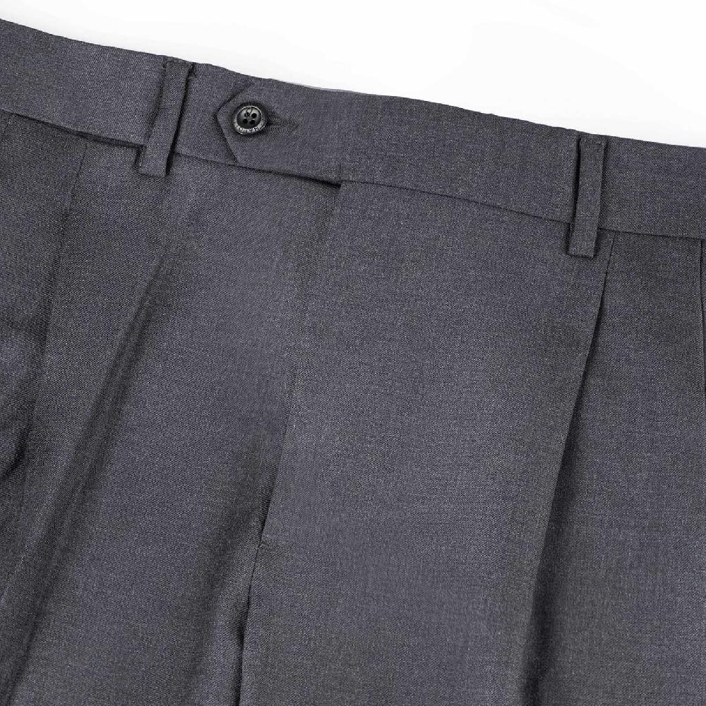 Rubinacci Pantalone 2 pinces in tasmania grigio scuro In Linea