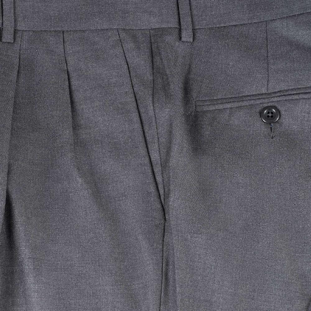 Rubinacci Pantalone 2 pinces in tasmania grigio scuro In Linea