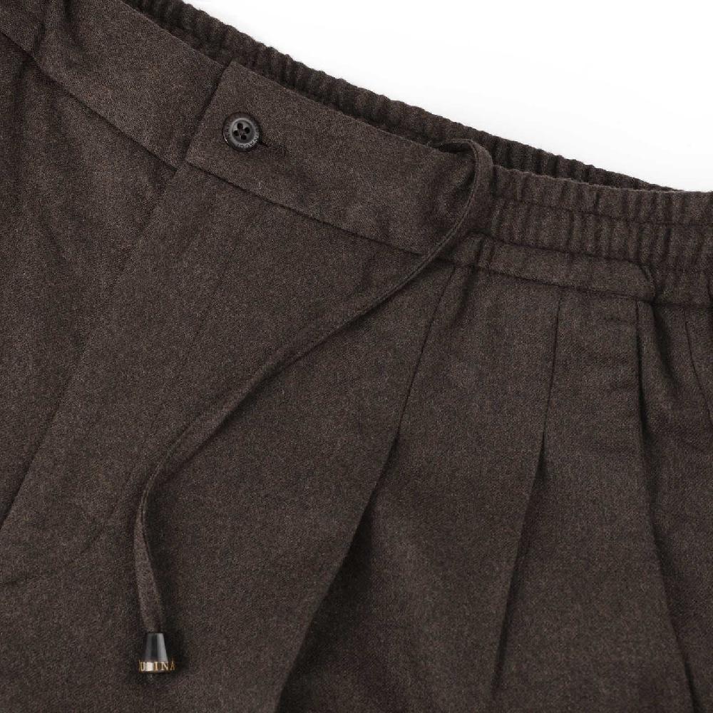 Rubinacci Pantalone leisure in flanella cioccolato Nuovo