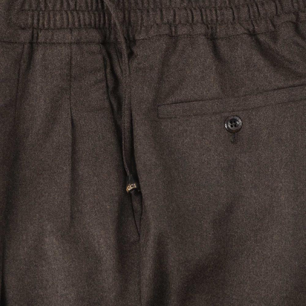 Rubinacci Pantalone leisure in flanella cioccolato Nuovo