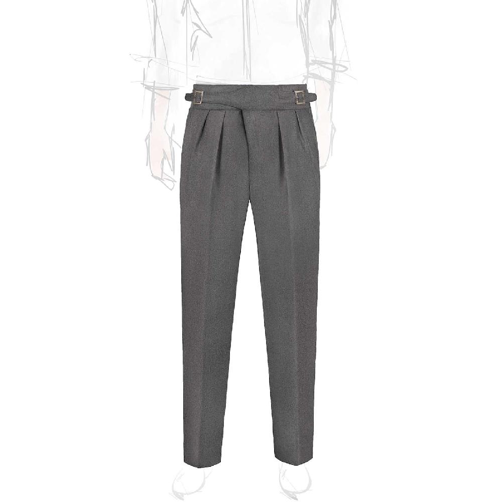Rubinacci Pantalone manny in flanella grigio scuro limited edition Spedizione Gratuita