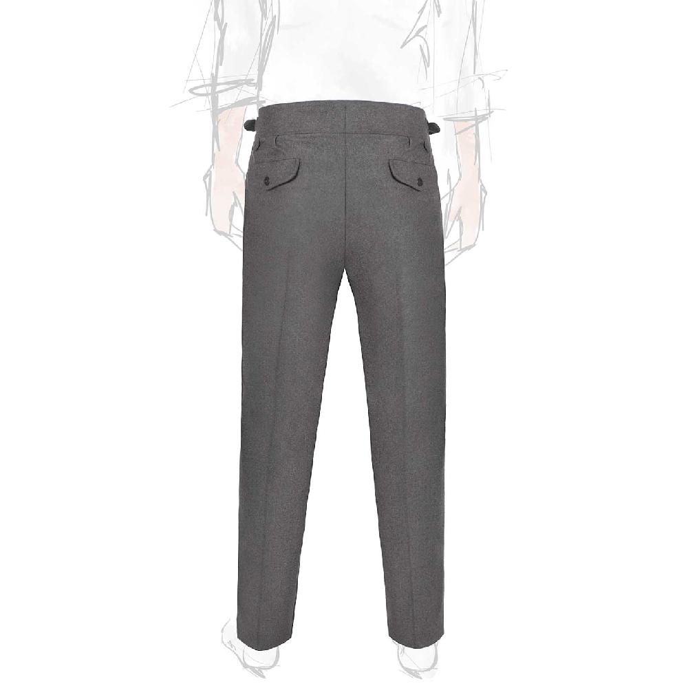 Rubinacci Pantalone manny in flanella grigio scuro limited edition Spedizione Gratuita