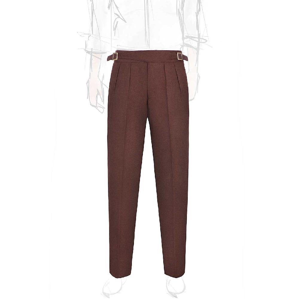 Rubinacci Pantalone manny in flanella bordeaux limited edition Pezzi Unici
