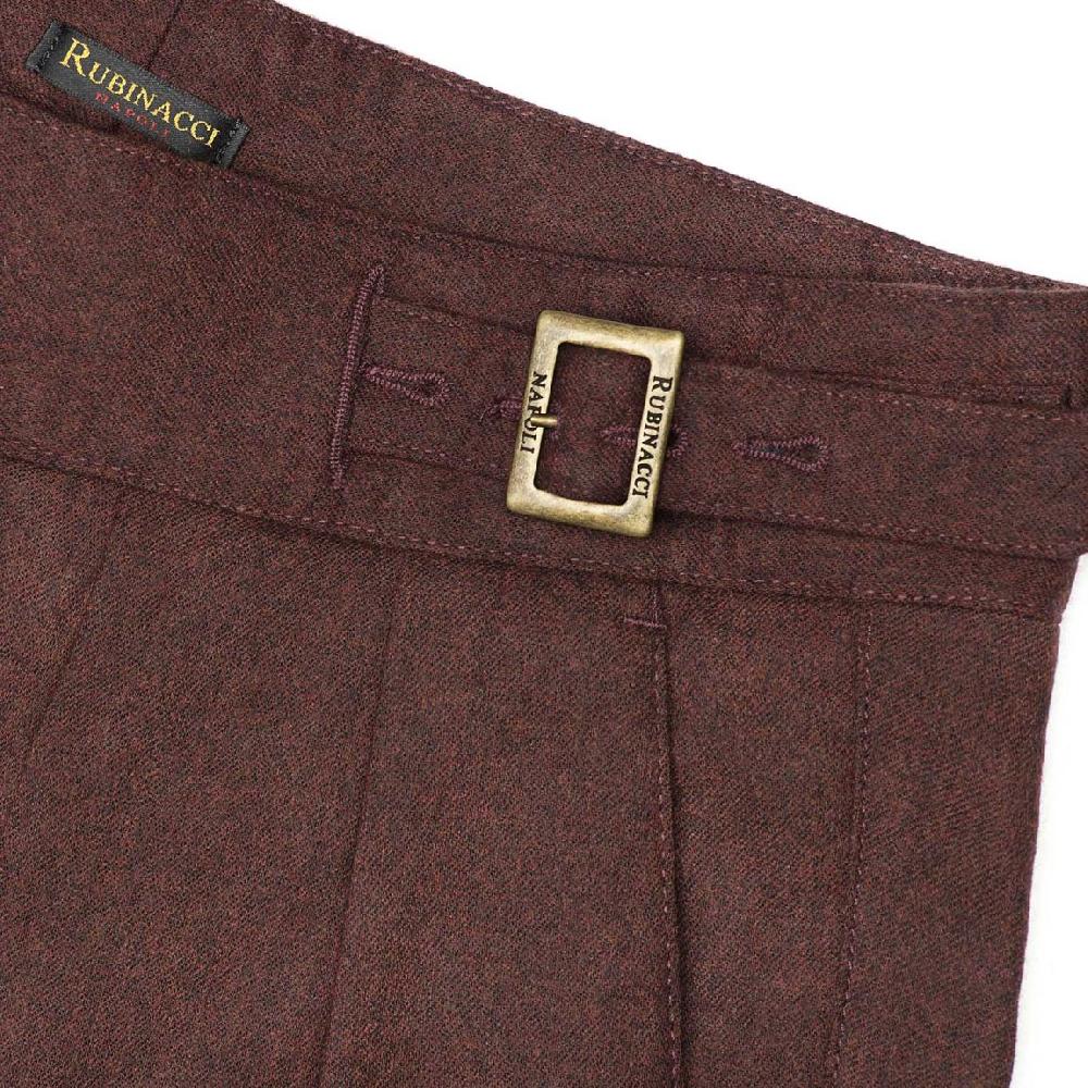 Rubinacci Pantalone manny in flanella bordeaux limited edition Pezzi Unici