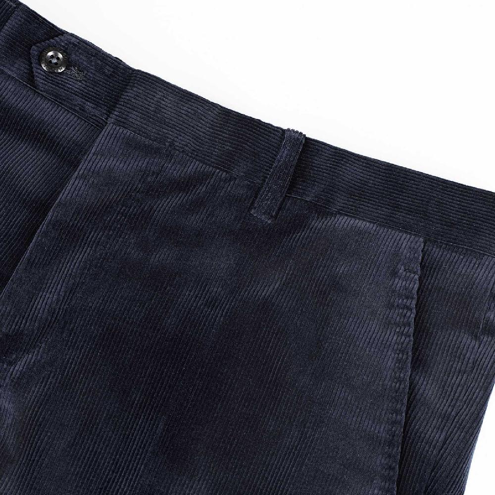 Rubinacci Pantalone in velluto a costine blu Consegna Veloce