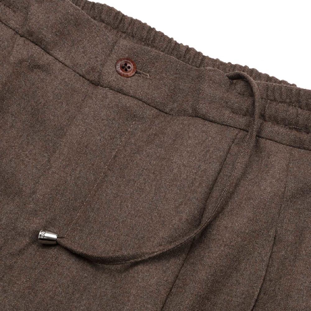 Rubinacci Pantalone leisure in flanella nocciola Fino Al -60%
